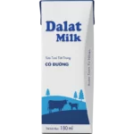 Sữa tươi tiệt trùng Dalat Milk có đường 180ml