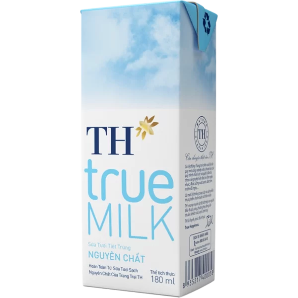 Sữa tươi tiệt trùng TH true MILK Nguyên Chất 180ml