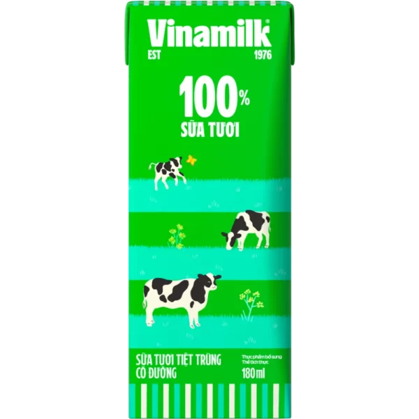 Sữa tươi tiệt trùng Vinamilk có đường 180ml