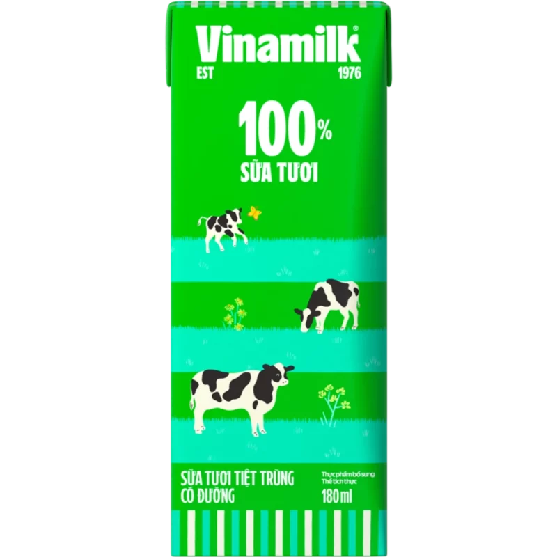 Sữa tươi tiệt trùng Vinamilk có đường 180ml
