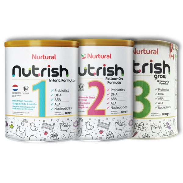 Sữa bột Nurtural Nutrish 800g - Thơm ngon, Tiêu hóa tốt, Miễn dịch trước các tác nhân gây hại, Phát triển chiều cao