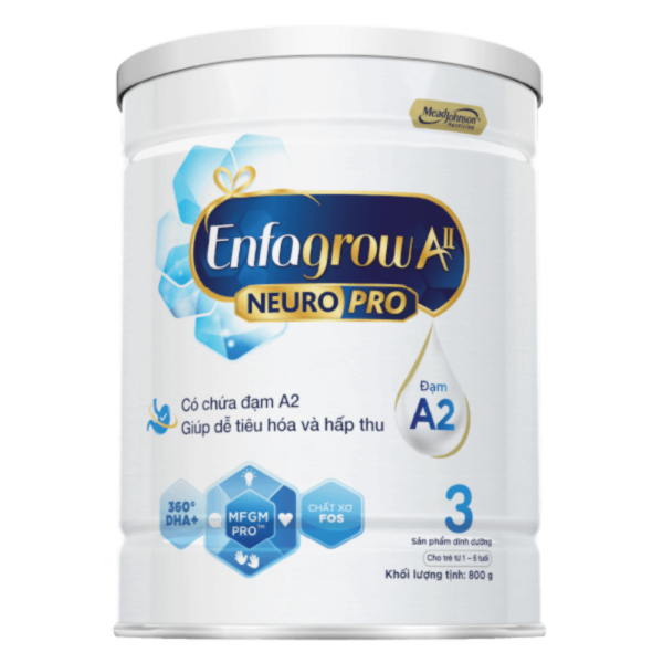 Sữa bột Enfagrow A2 NeuroPro 800g số 3 (từ 1 - 6 tuổi)