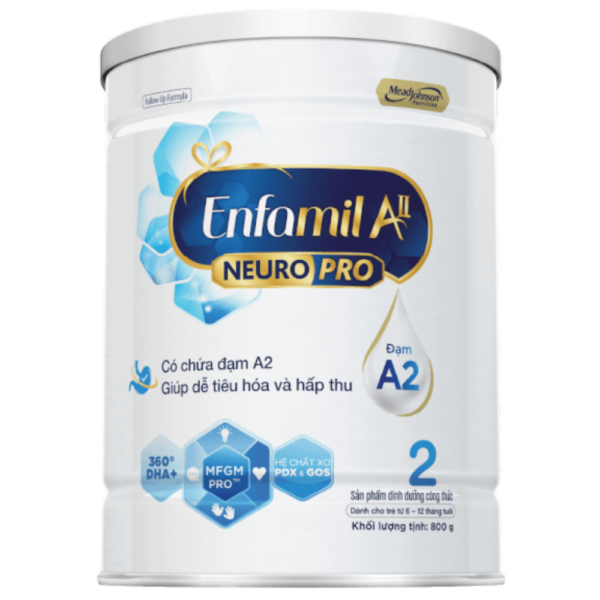 Sữa bột Enfagrow A2 NeuroPro 800g số 2 (từ 6 - 12 tháng)